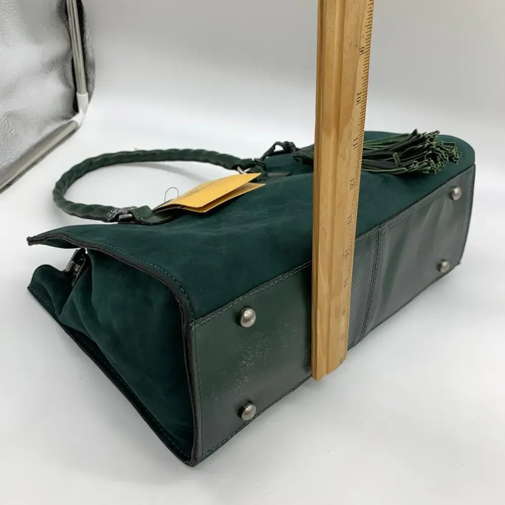Patricia Nash Leather Handbags Primrose Satchel Dark Green Purse
